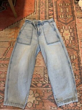 Pistola Light Wash women’s high rise barrel Jeans – Casual Fit